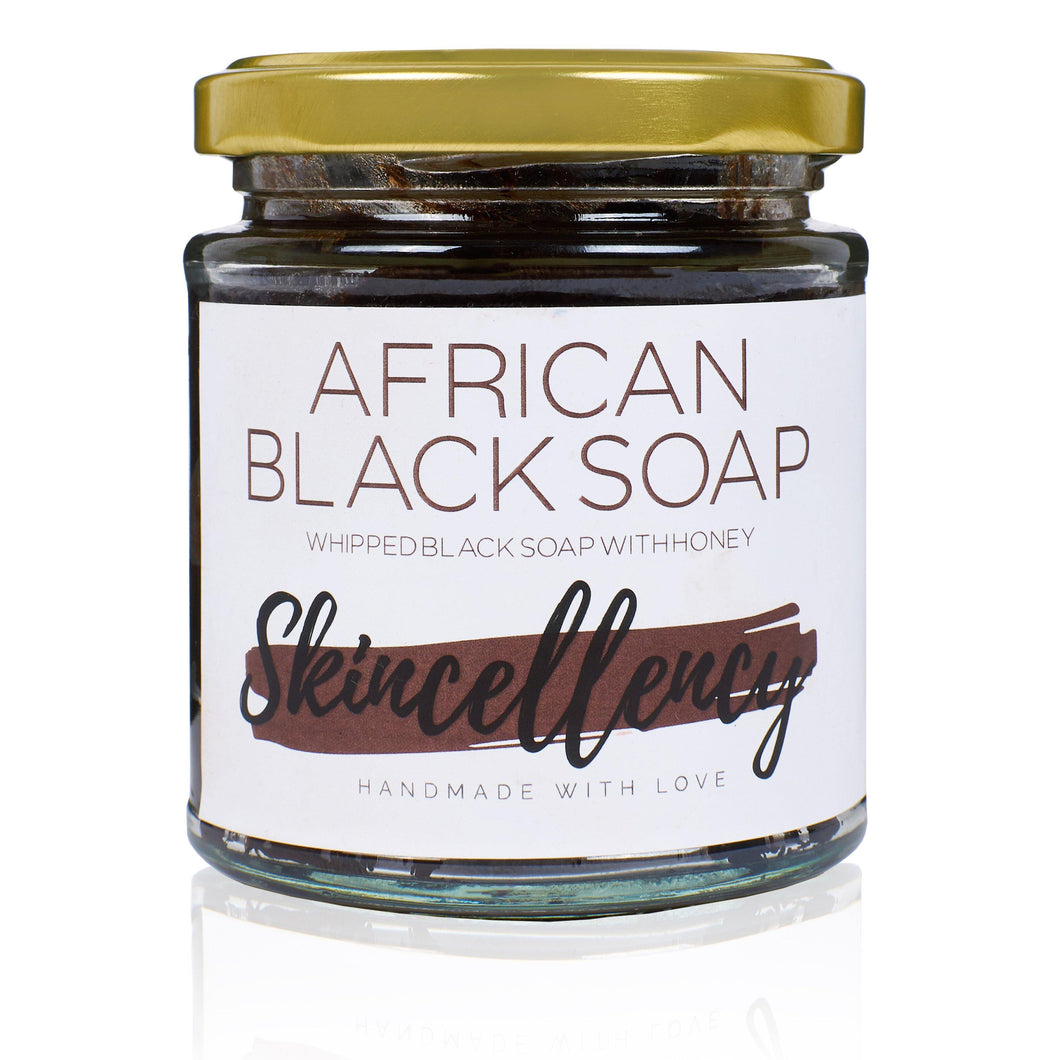 Luxury Organic African Black Soap Whipped With Honey - 200ML - Skincellency